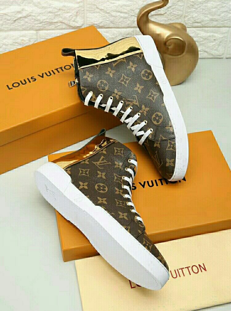Louis Vuitton Monogram High-Top Sneakers — side