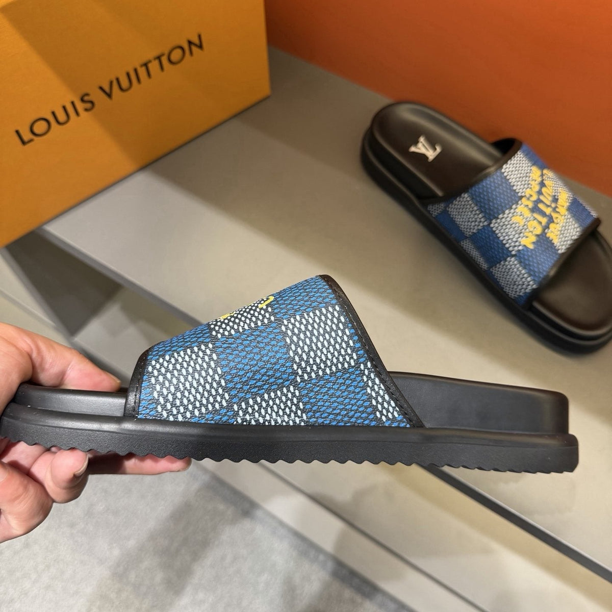 Louis Vuitton Patterned Strap Slides — side