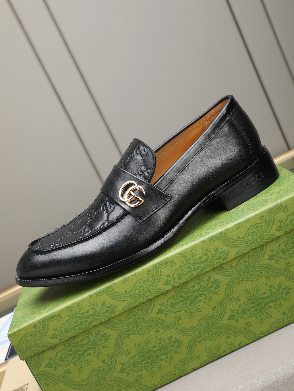 Gucci Black Logo Hardware Loafers — side