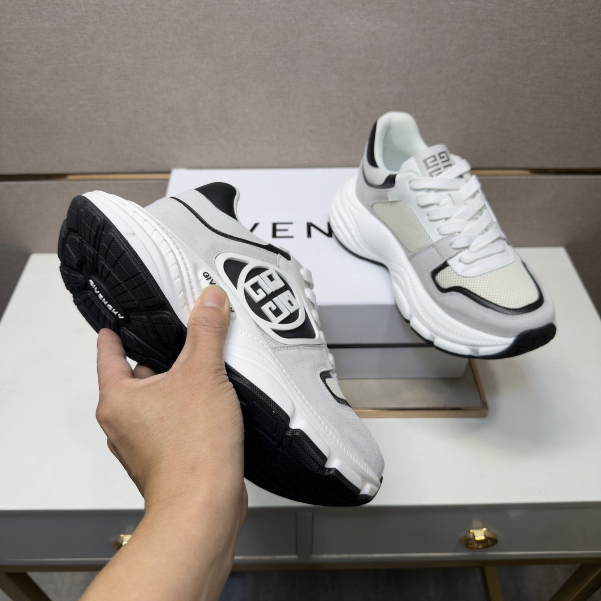 Givenchy Black and White Low-Top Sneakers — detail