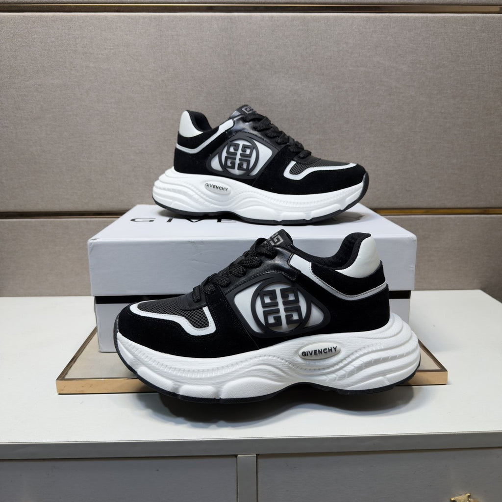 Givenchy Black and White Low-Top Sneakers — front