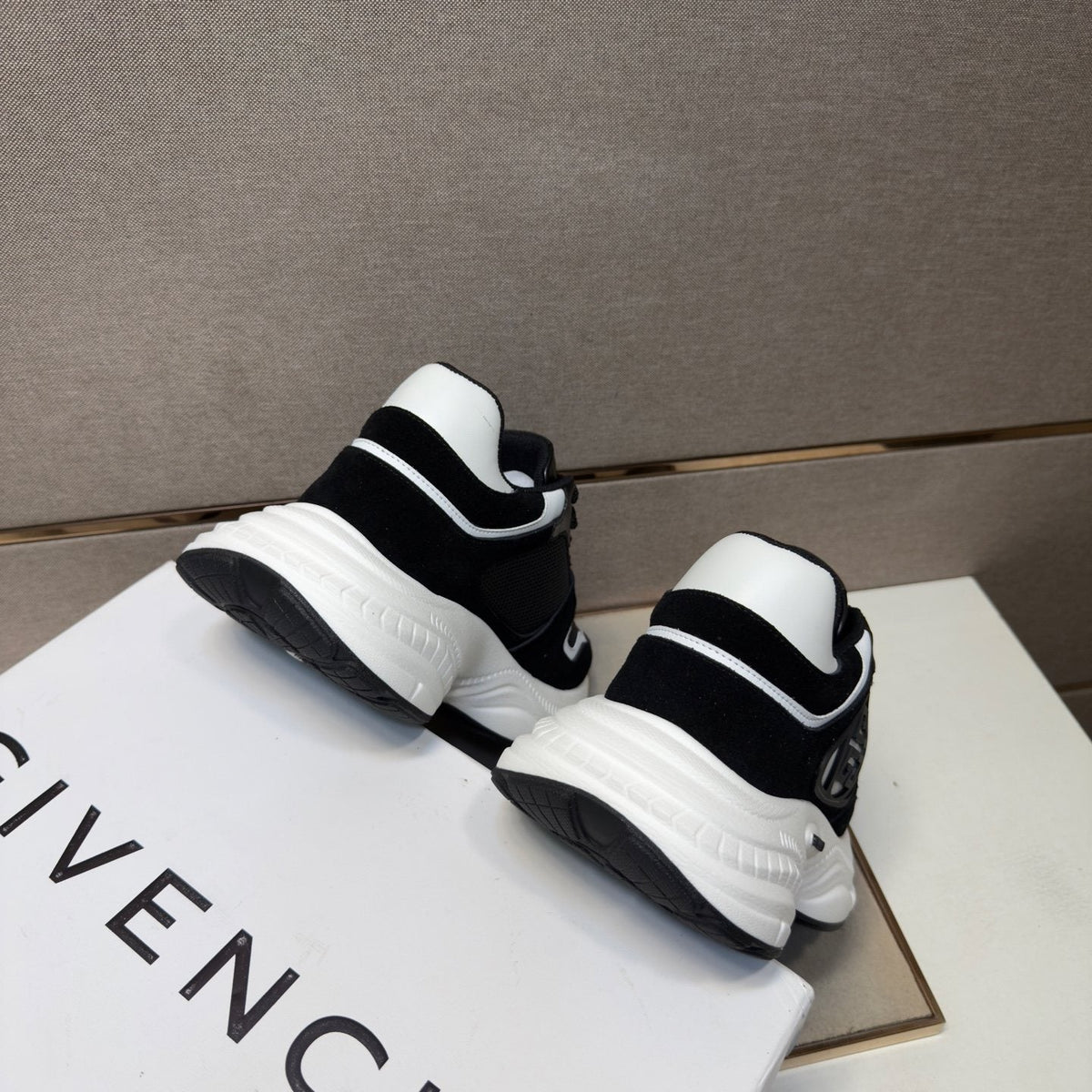 Givenchy Black and White Low-Top Sneakers — back