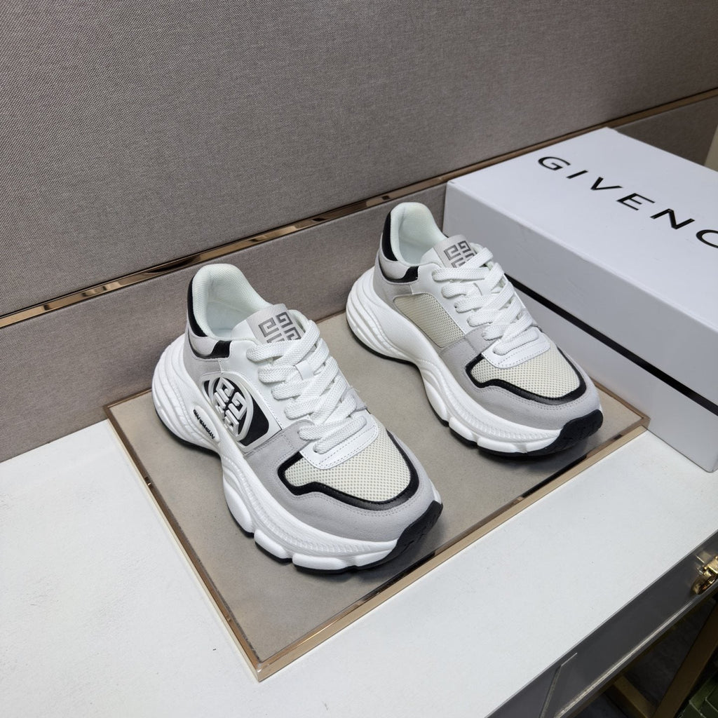 Givenchy Black and White Low-Top Sneakers — front