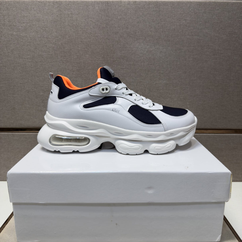 Dior Navy Blue, Black and Green Low-Top Sneakers — side