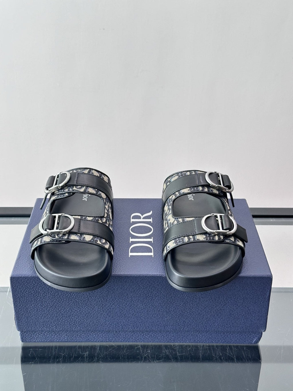 Dior Aqua Two-Strap Slide Sandals — hero