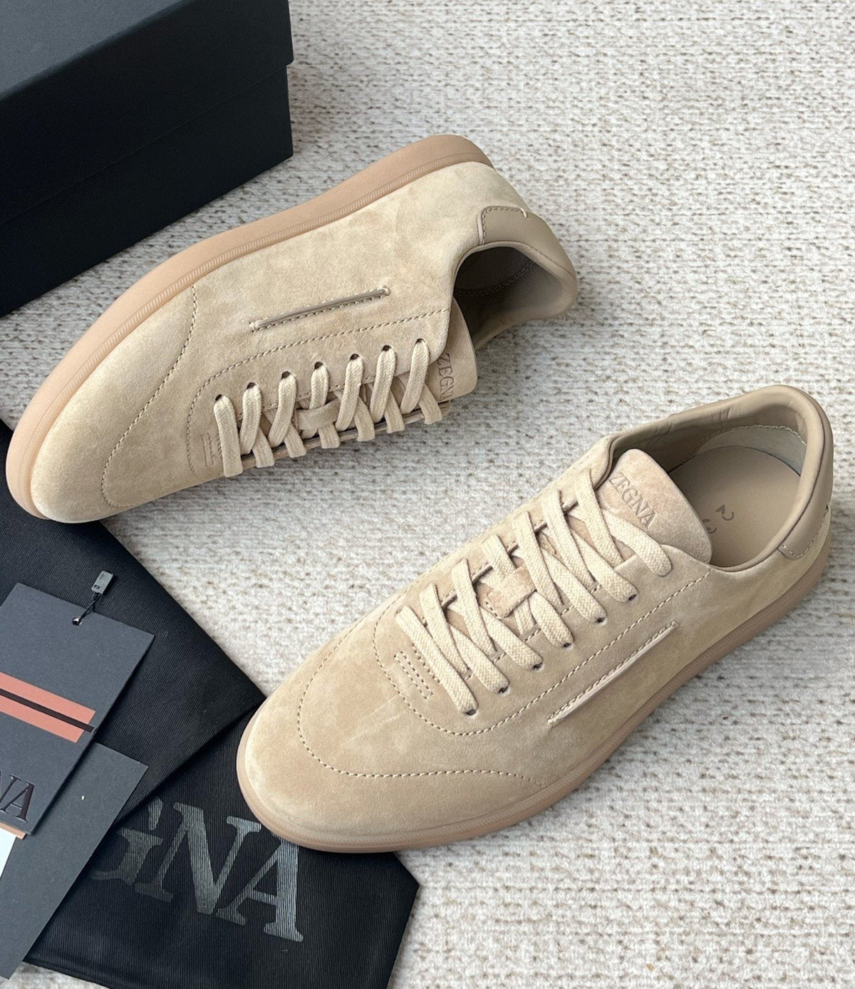 Zegna Triple Stitch Monte Low-Top Sneakers — side