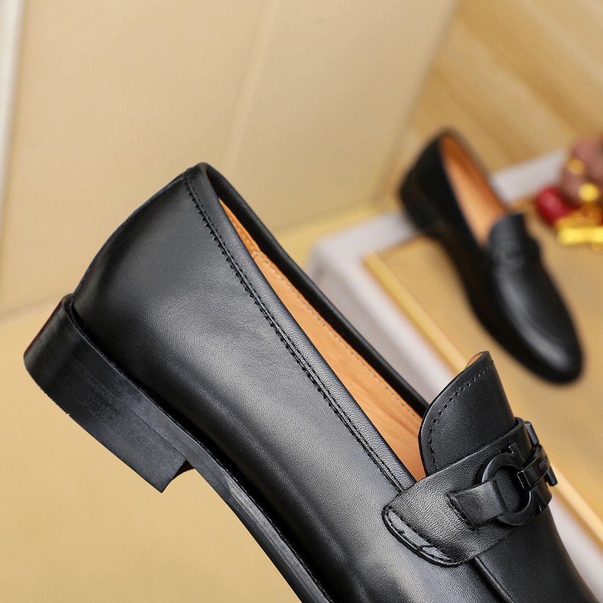 Ferragamo Brown Leather Bit Loafers — model