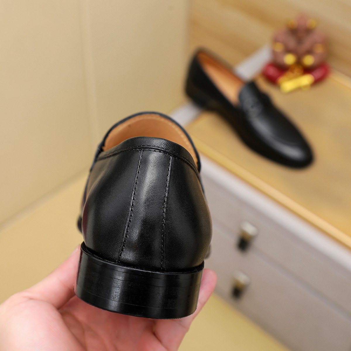 Ferragamo Brown Leather Bit Loafers — back
