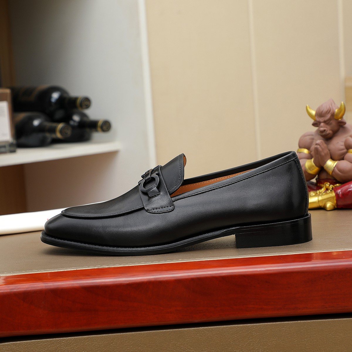 Ferragamo Brown Leather Bit Loafers — side