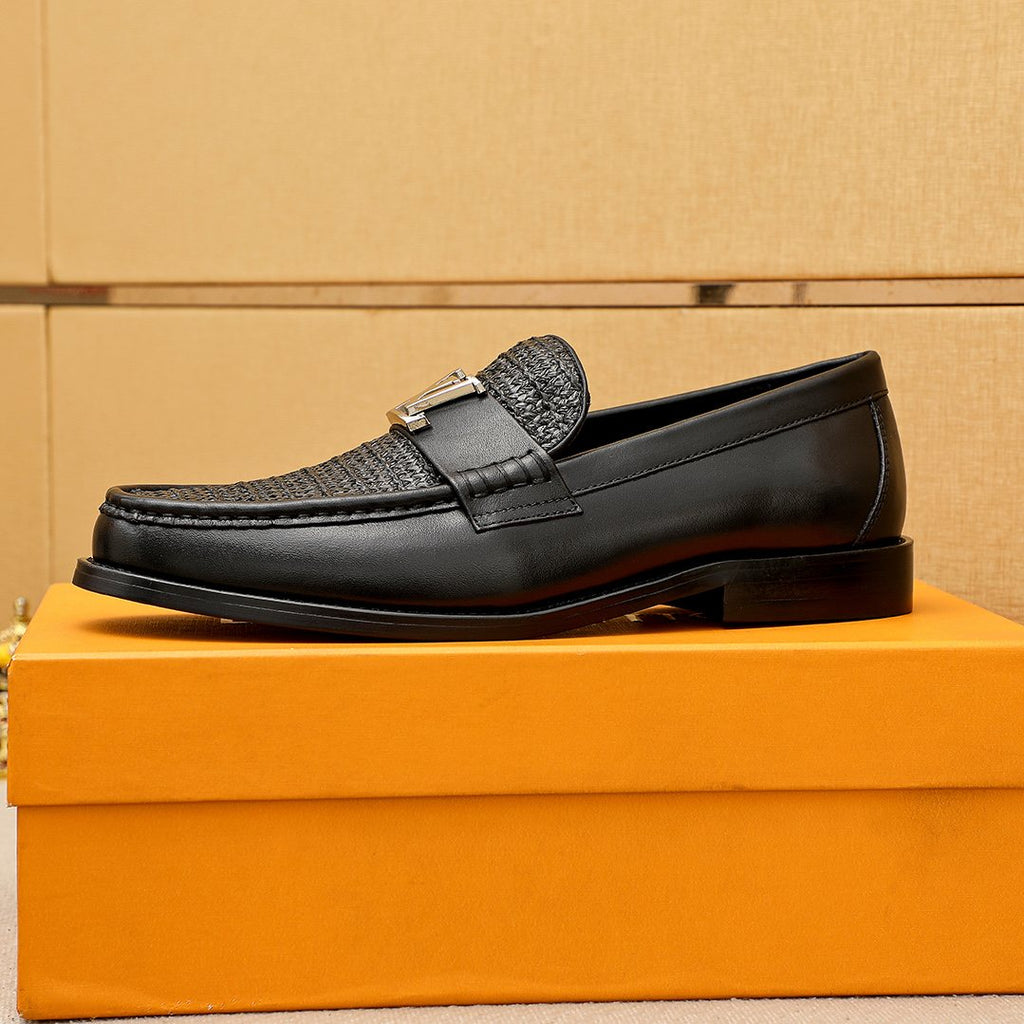 Louis Vuitton Textured Hardware Loafers — side