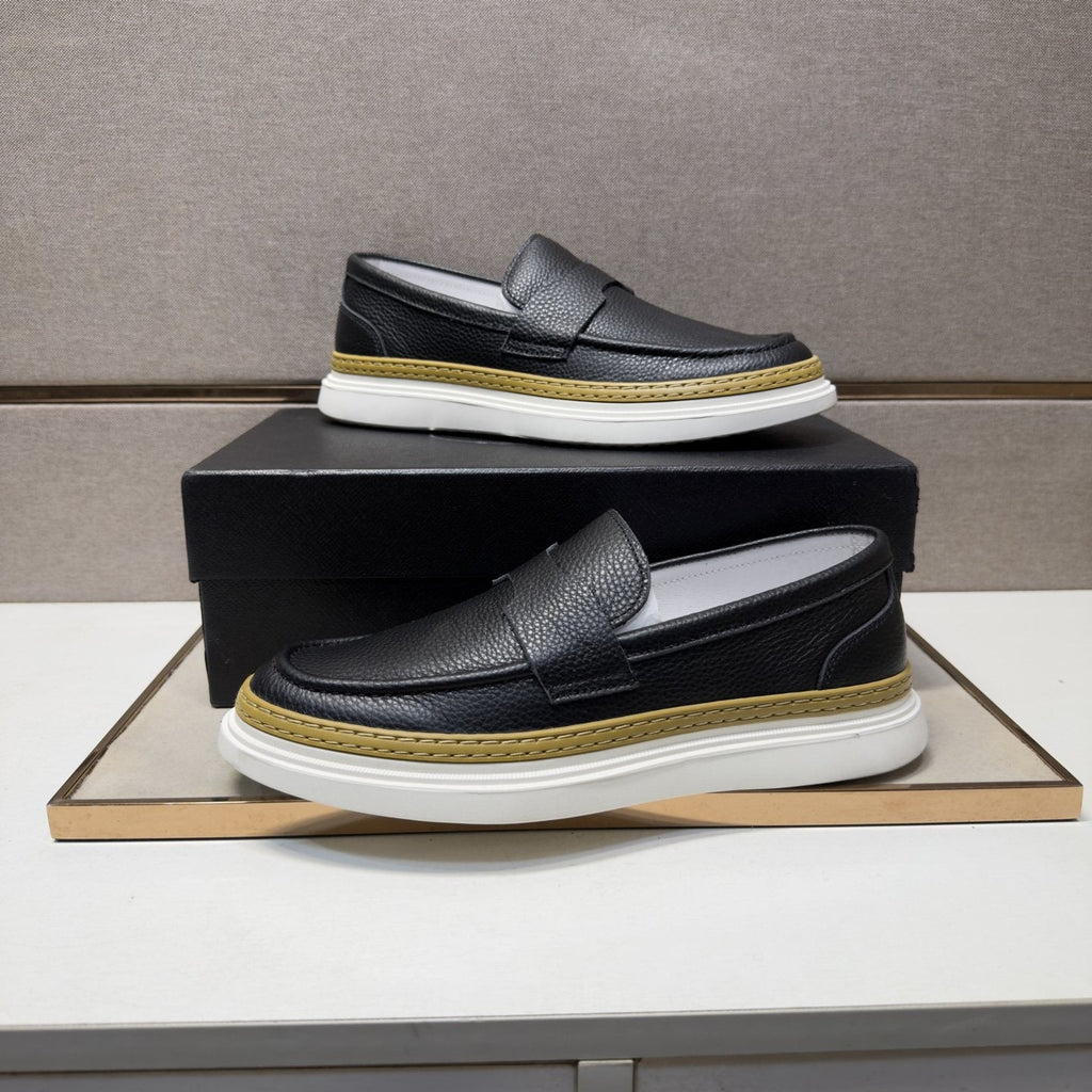 Prada Gold Accent Slip-On Loafers — front