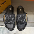 Louis Vuitton Monogram Zip Slide Sandals — front