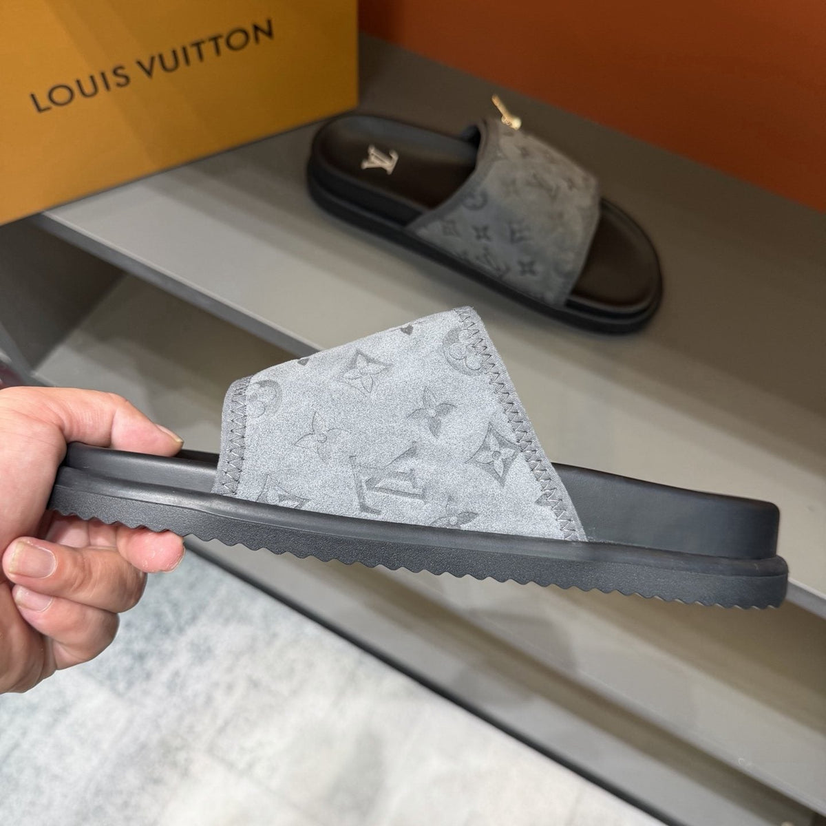 Louis Vuitton Monogram Zip Slide Sandals — side