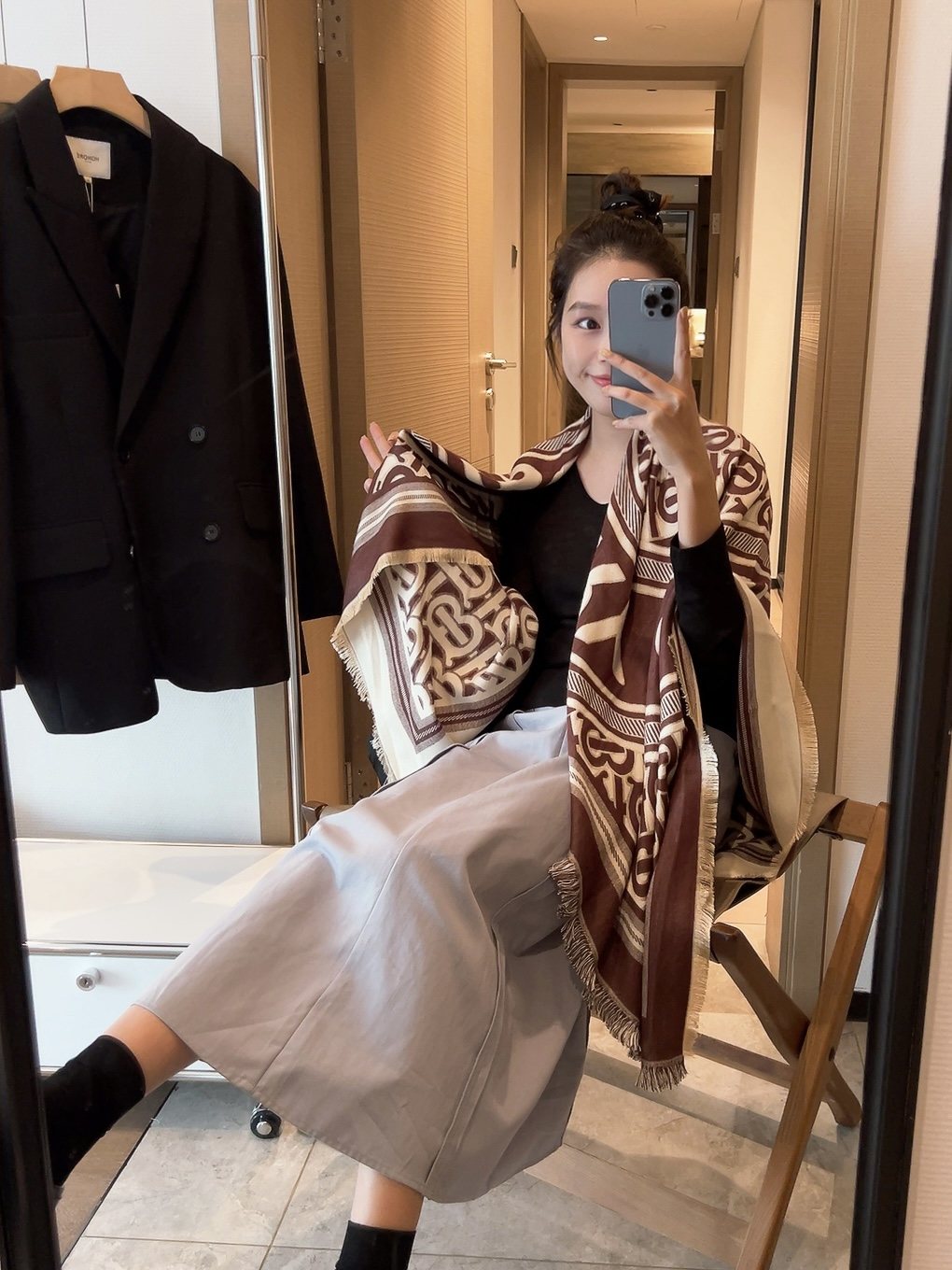 Burberry Graphic Square Scarf — front