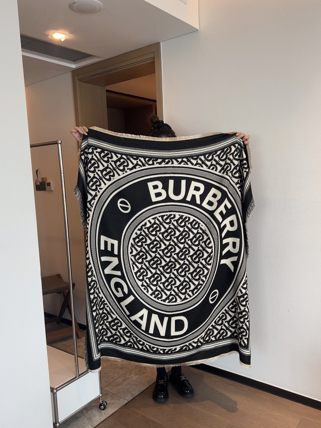 Burberry Graphic Square Scarf — model