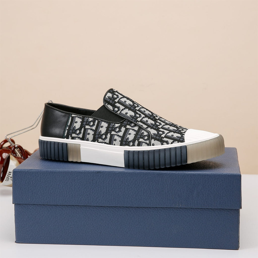 Dior Patterned Slip-On Sneakers — side