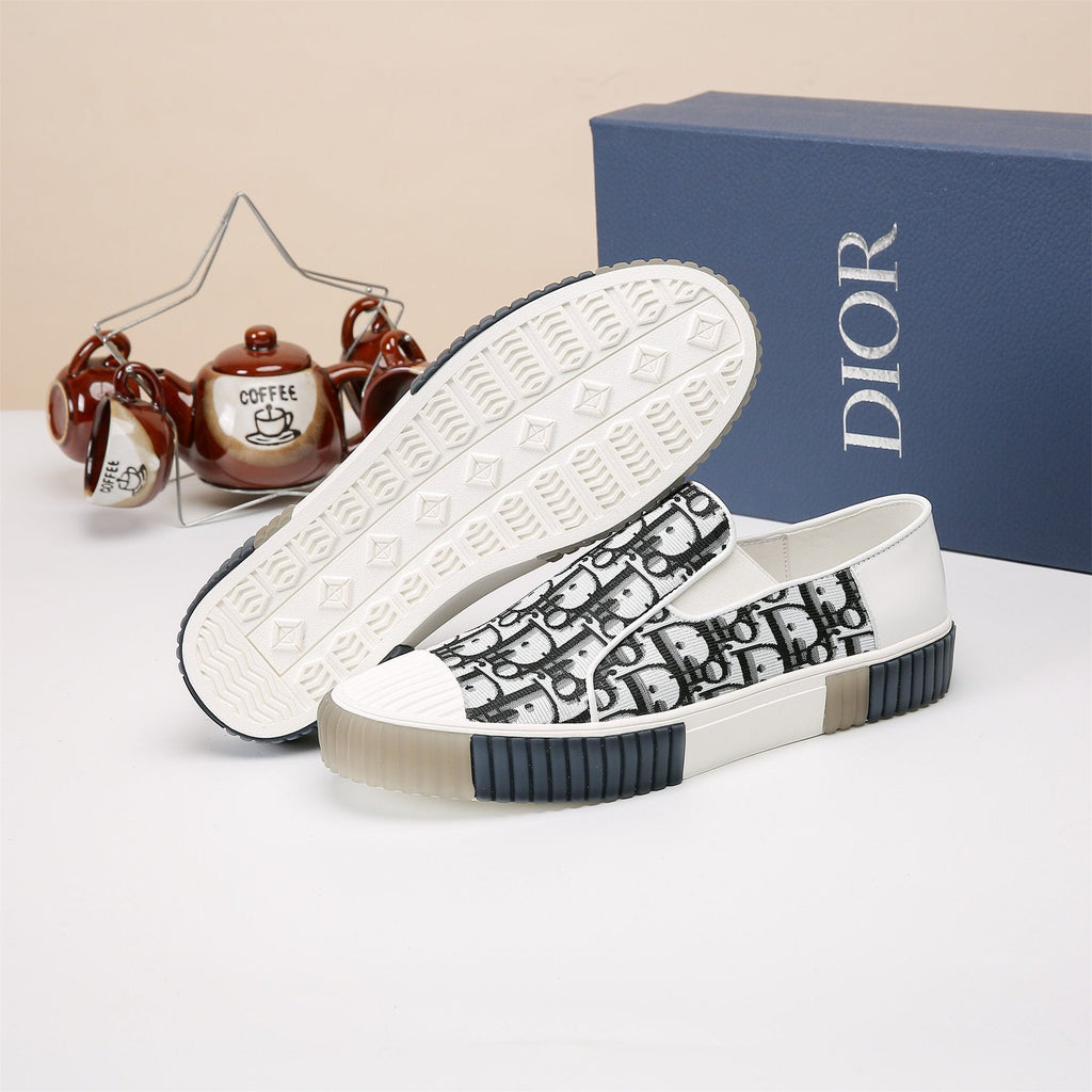 Dior Patterned Slip-On Sneakers — side