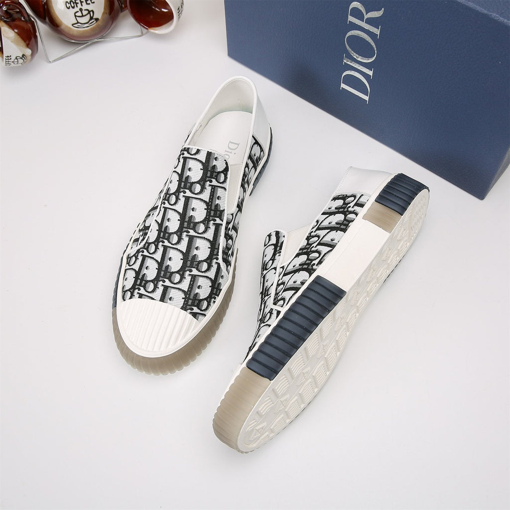 Dior Patterned Slip-On Sneakers — side