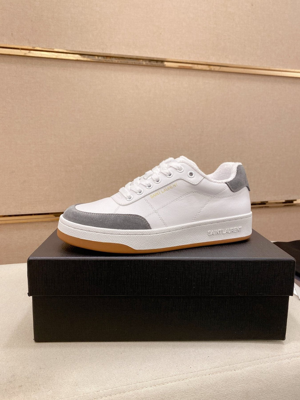 Saint Laurent Perforated Low-Top Sneakers — front