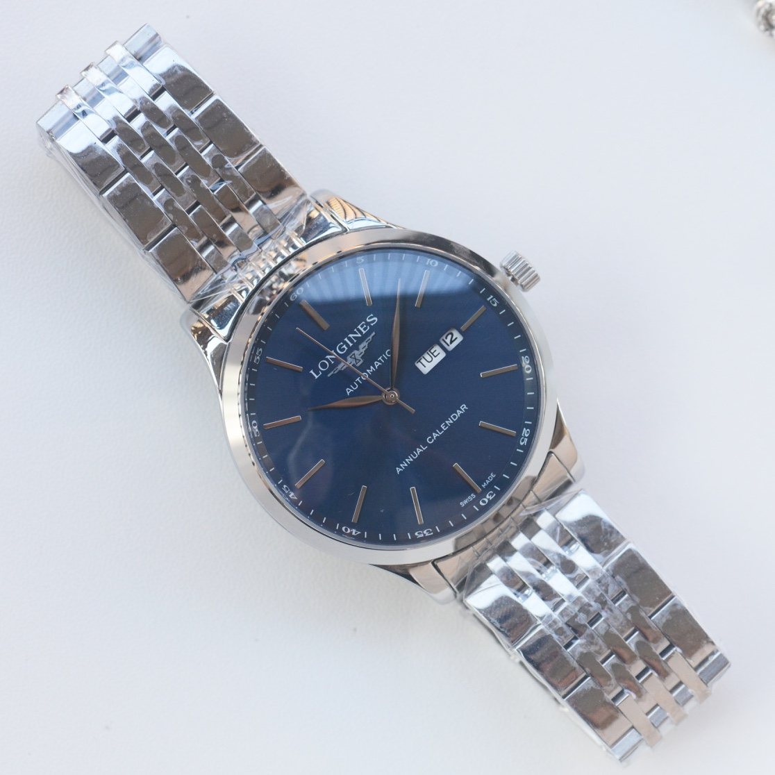 Silver Blue Dial Bracelet Watch — hero