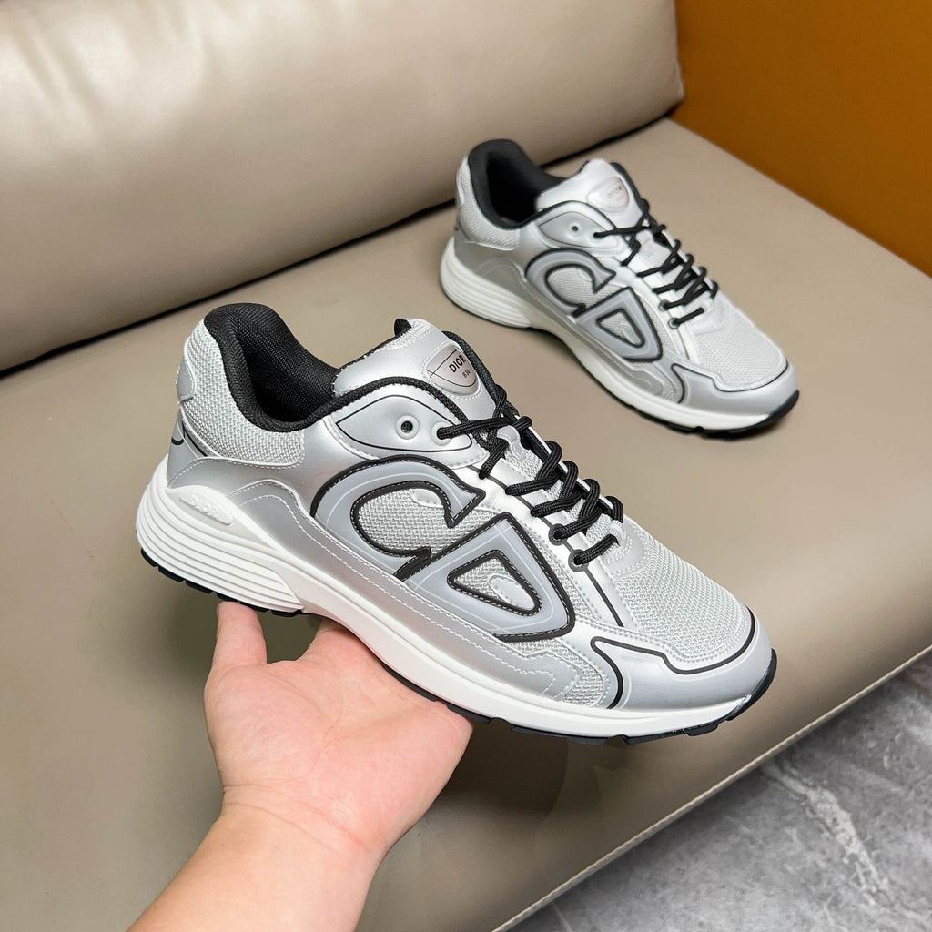 Dior Light Gray and Silver Sneakers — model
