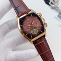 PATEK PHILIPPE Gold Brown Leather Strap Watch — hero