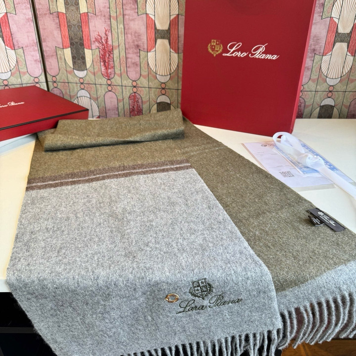 Loro Piana Reversible Fringed Scarf — front