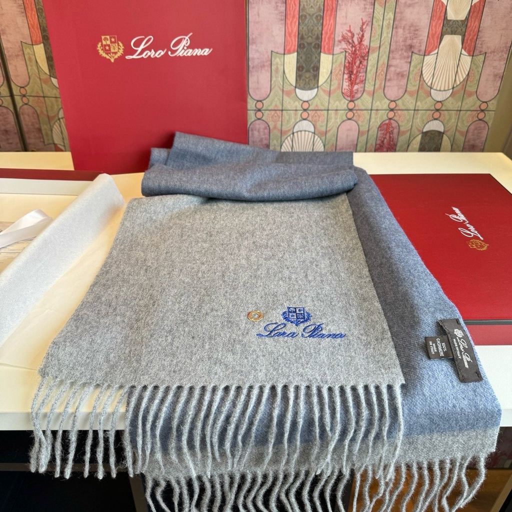 Loro Piana Reversible Fringed Cashmere Scarf — front