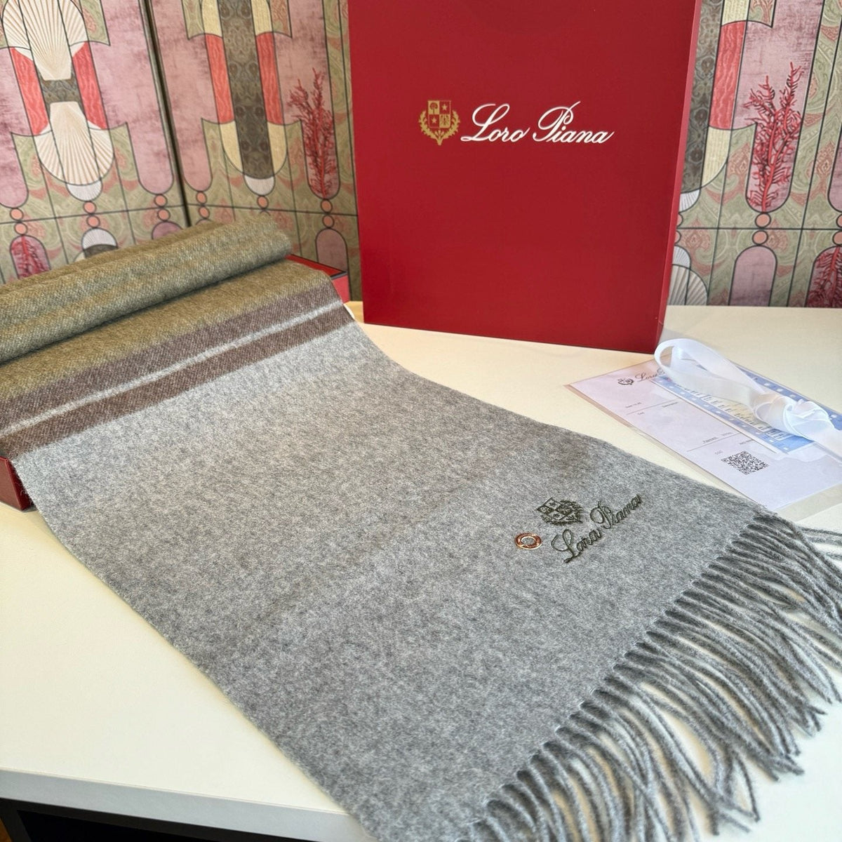 Loro Piana Reversible Fringed Scarf — front