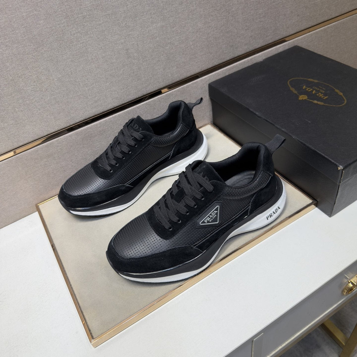Prada Mesh Panel Sneakers — side