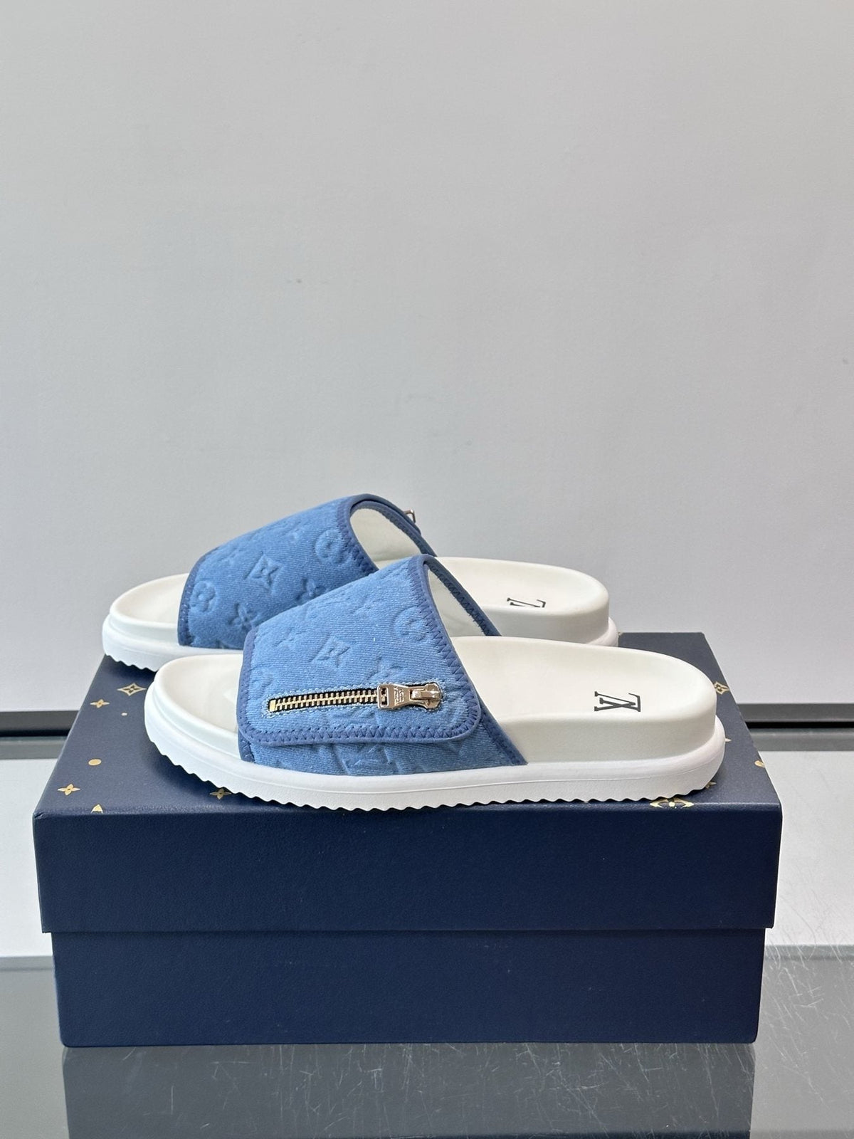 Louis Vuitton Embossed Strap Slide Sandals — side