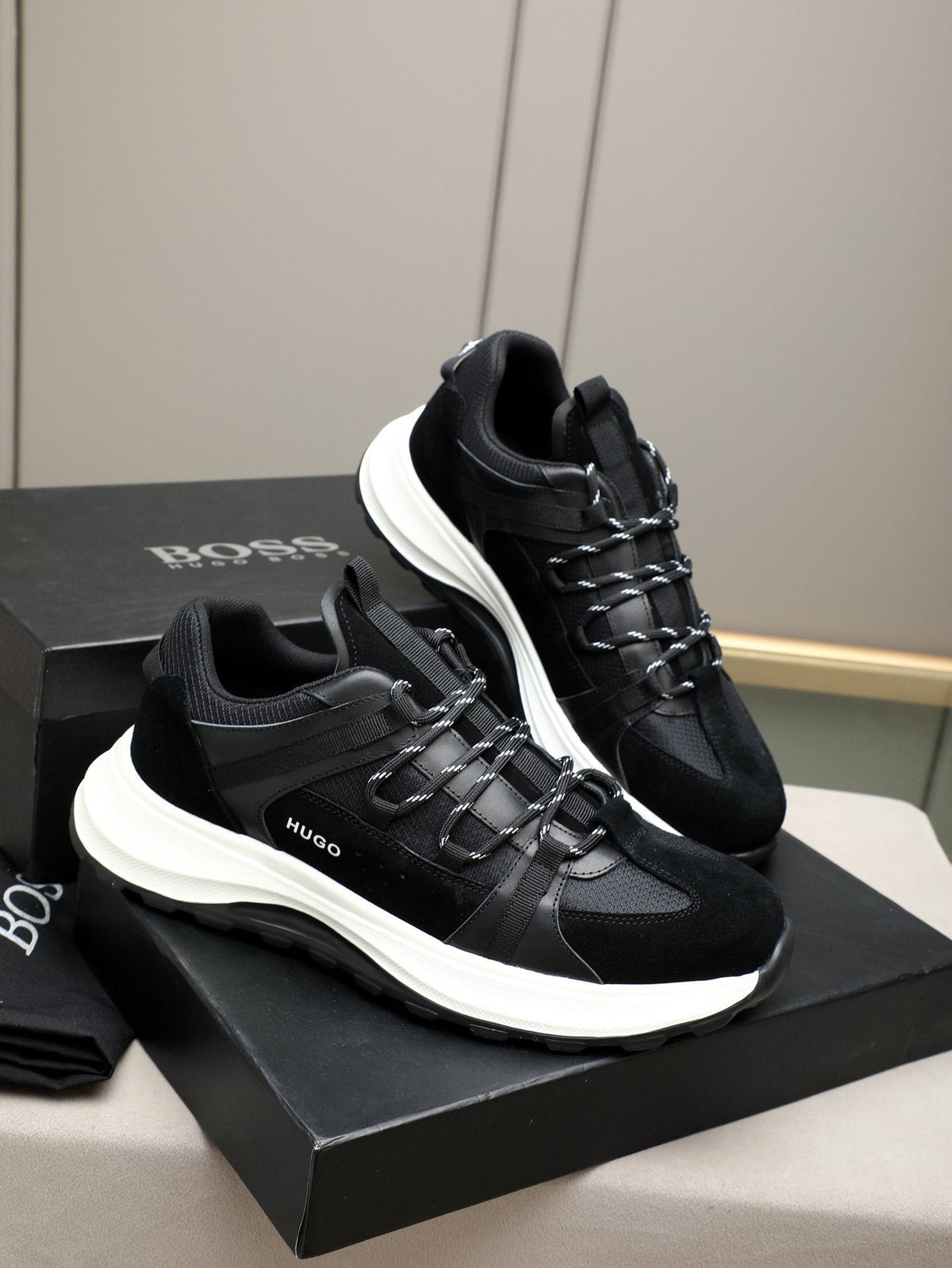 HUGO Mesh Panel Sneakers — front
