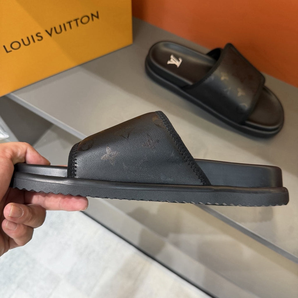 Louis Vuitton Monogram Strap Slide Sandals — side