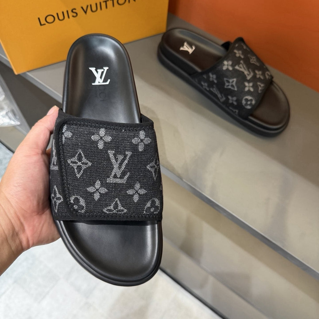 Louis Vuitton Monogram Strap Slide Sandals — side