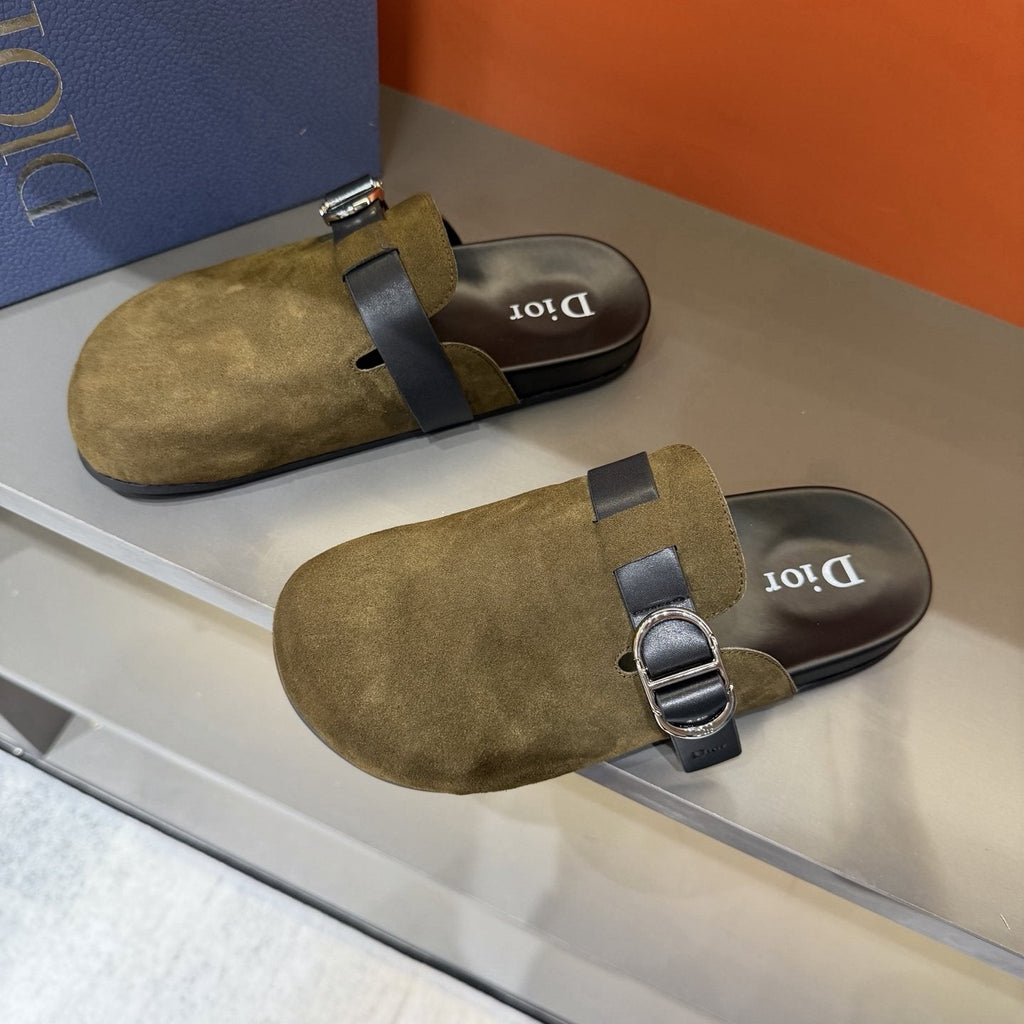 Dior Buckle-Strap Mule Sandals — front