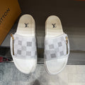 Louis Vuitton Checkered Zipper Slide Sandals — hero