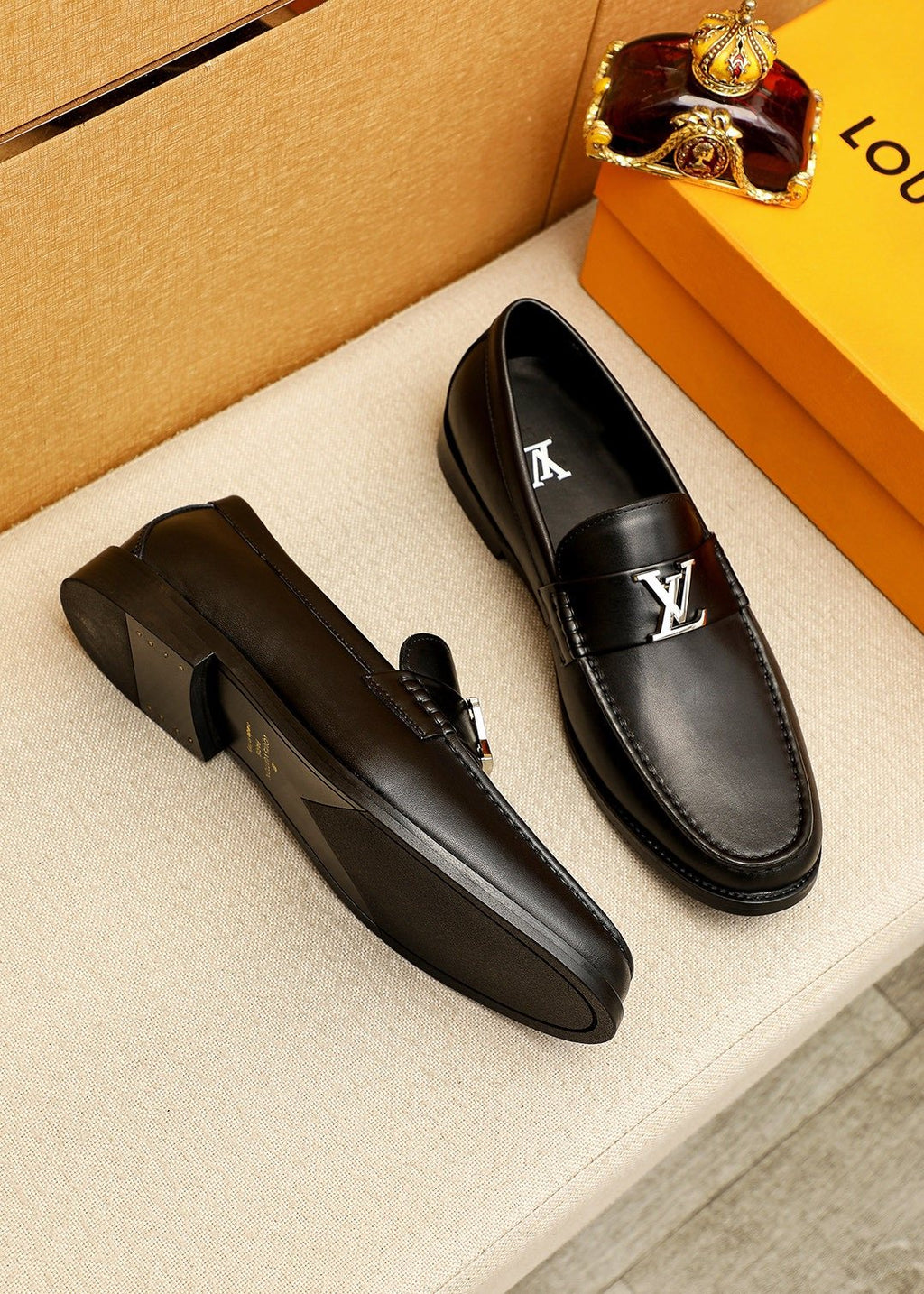 Louis Vuitton Leather Hardware Loafers — front