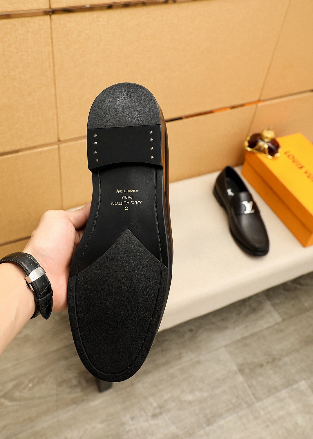 Louis Vuitton Leather Hardware Loafers — detail