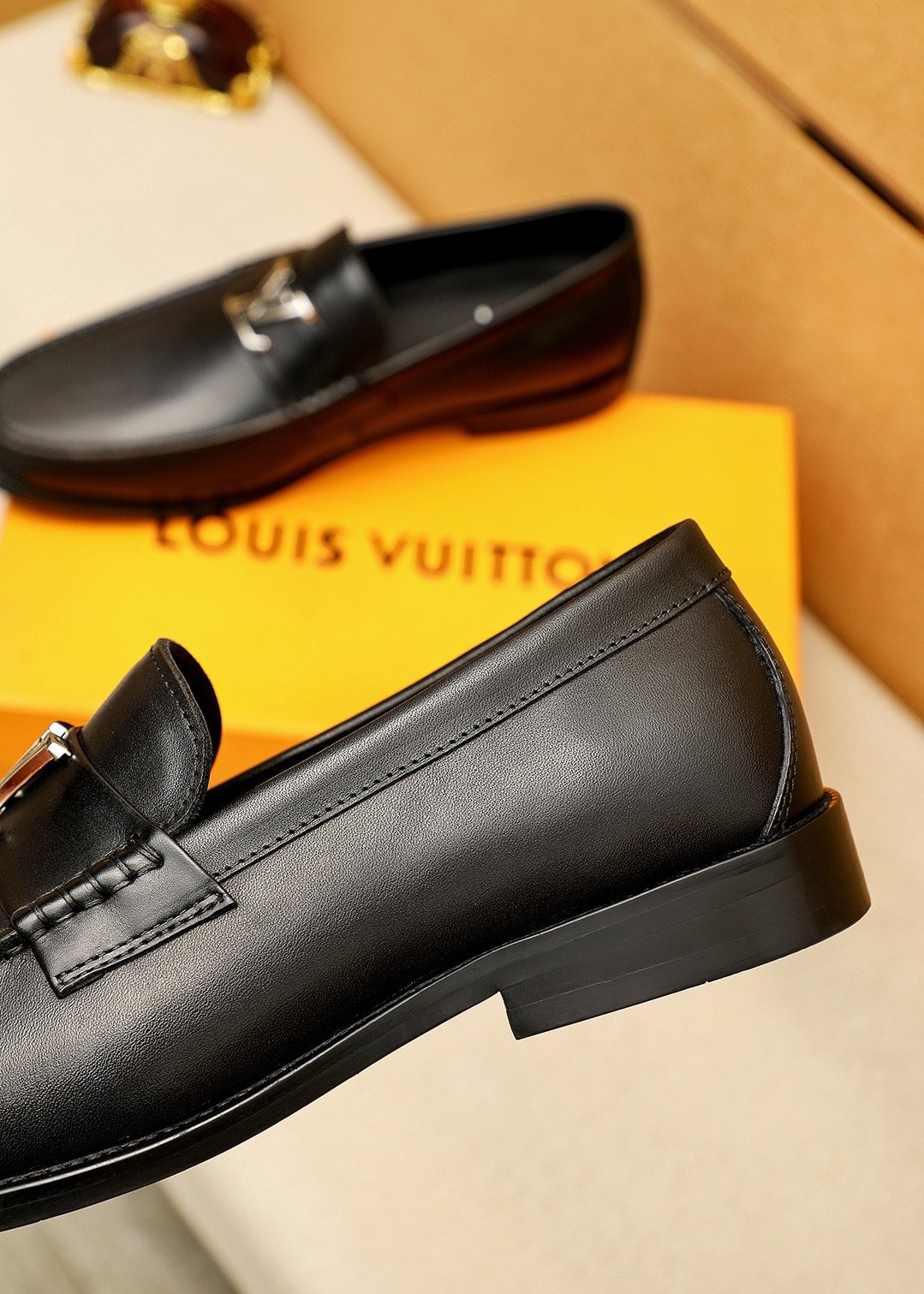 Louis Vuitton Leather Hardware Loafers — side