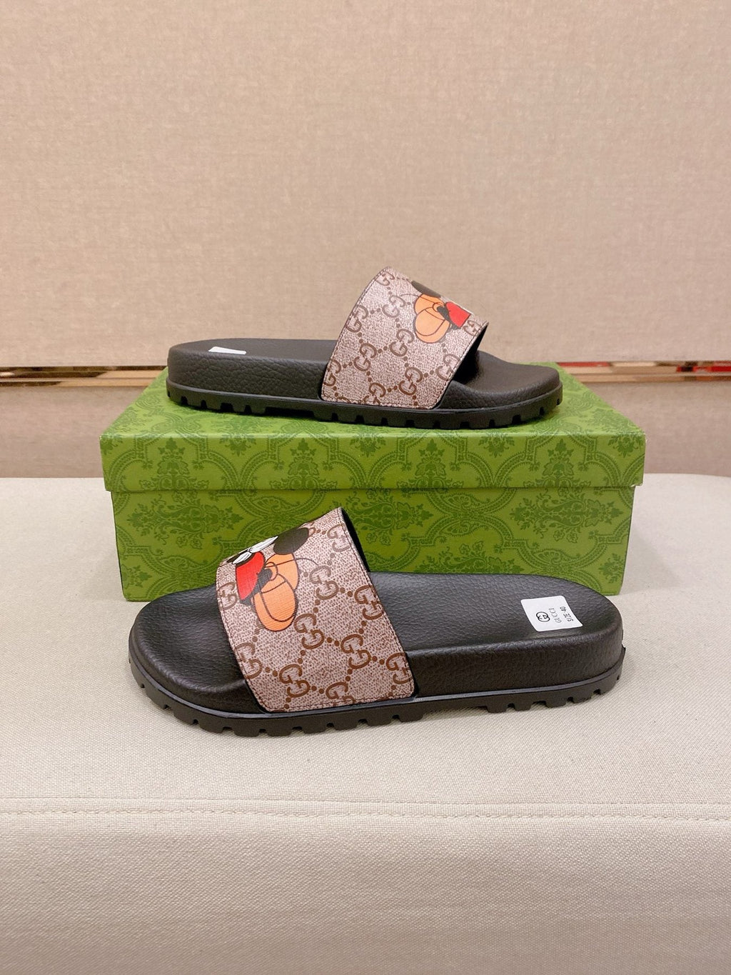 Gucci Graphic Strap Slide Sandals — side