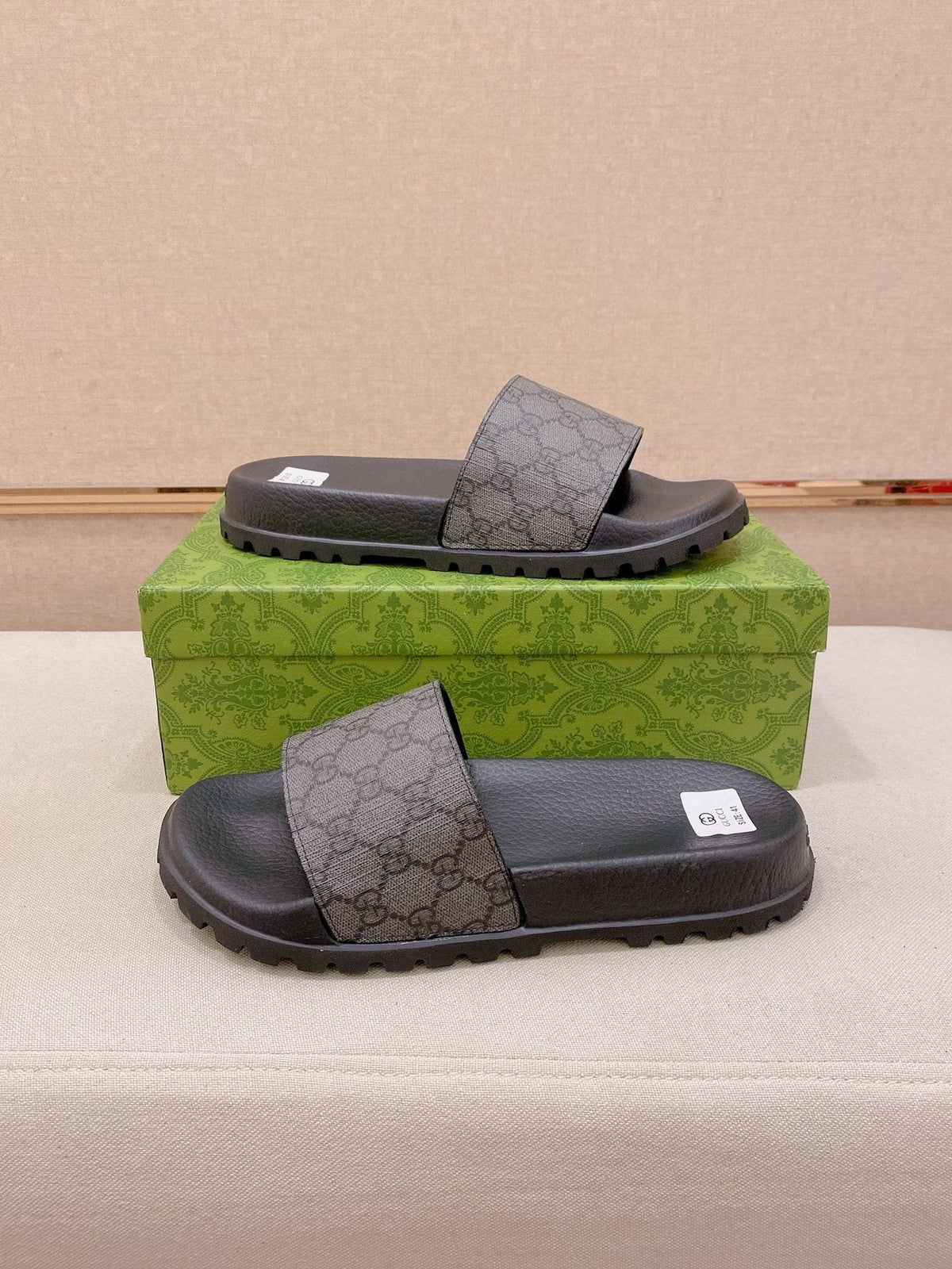 Gucci Graphic Strap Slide Sandals — side