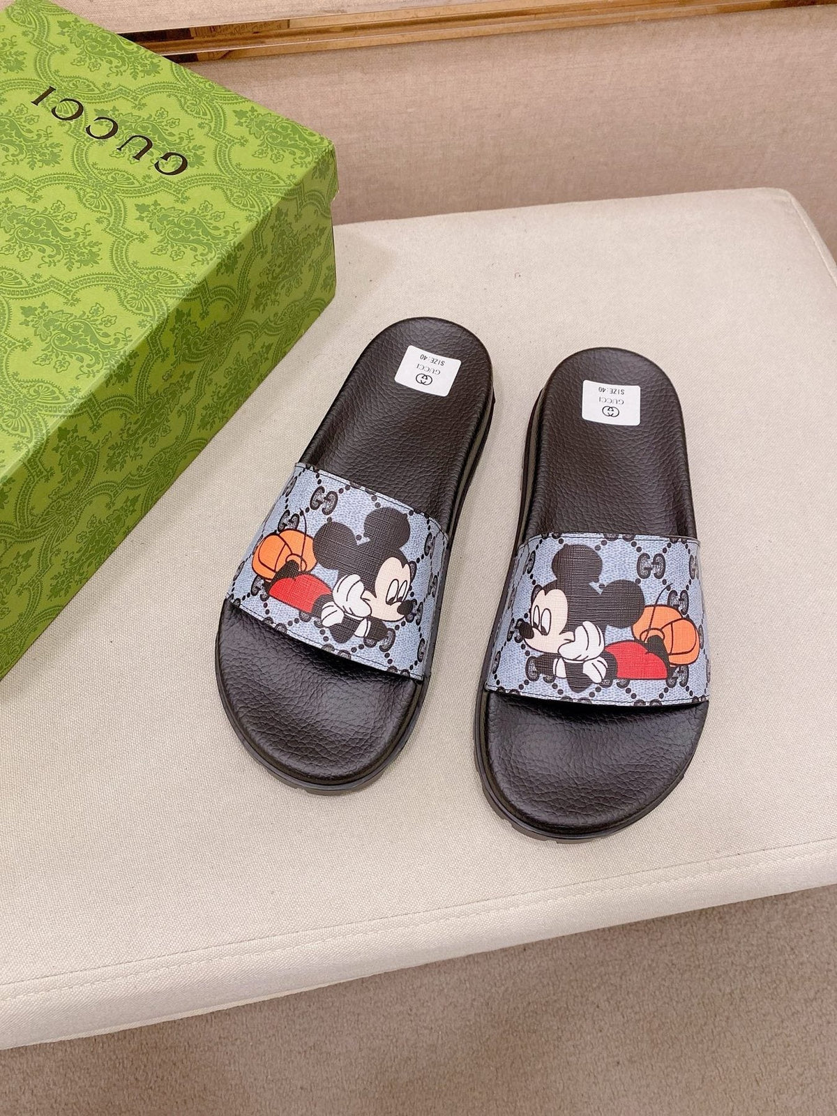 Gucci Graphic Strap Slide Sandals — side