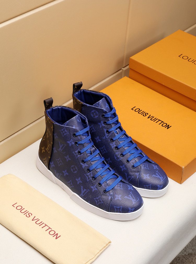 Louis Vuitton Monogram-Pattern High-Top Sneakers — side