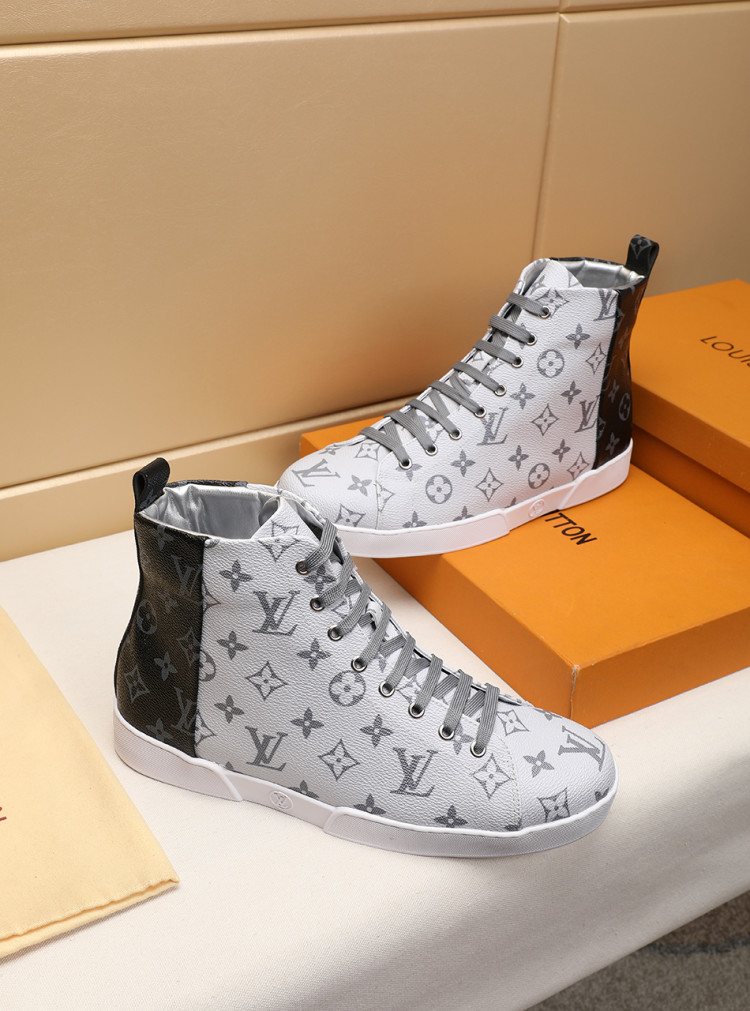 Louis Vuitton Monogram-Pattern High-Top Sneakers — side
