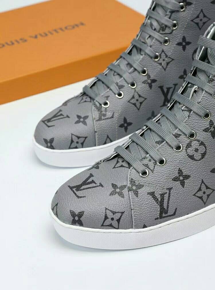 Louis Vuitton Monogram-Pattern High-Top Sneakers — detail