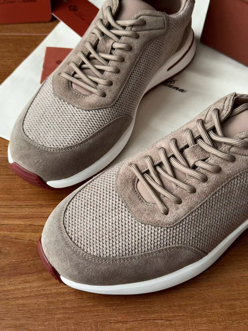 Loro Piana Week End Walk Knit Sneaker — detail