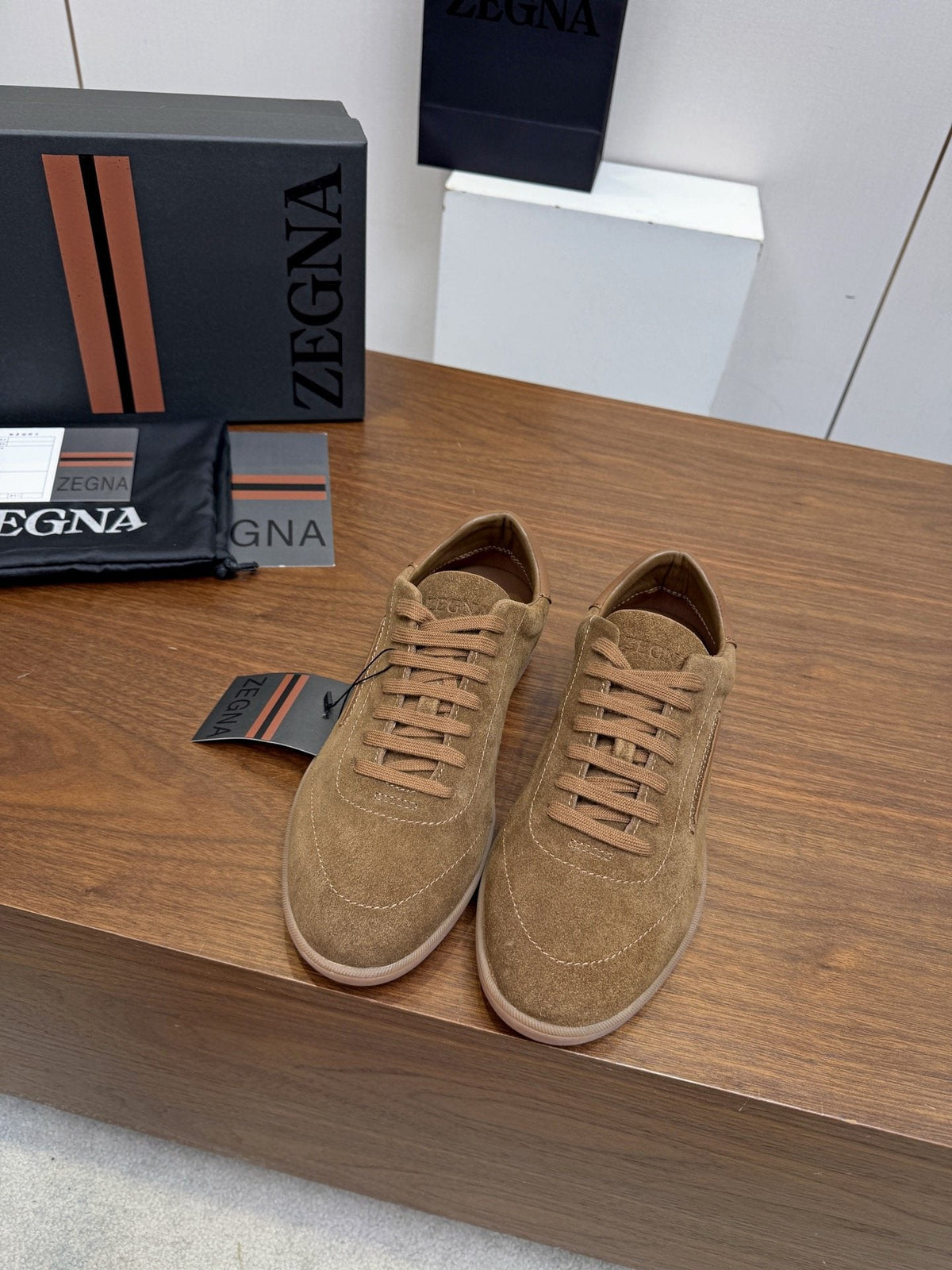Zegna Suede Low-Top Sneakers — hero