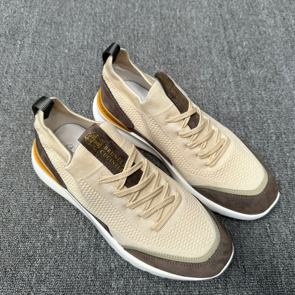 Brunello Cucinelli Knit Low-Top Sneakers — front