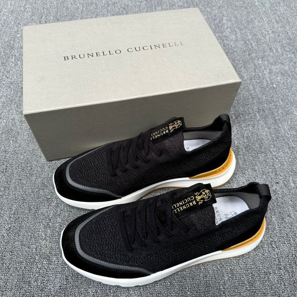 Brunello Cucinelli Knit Low-Top Sneakers — front
