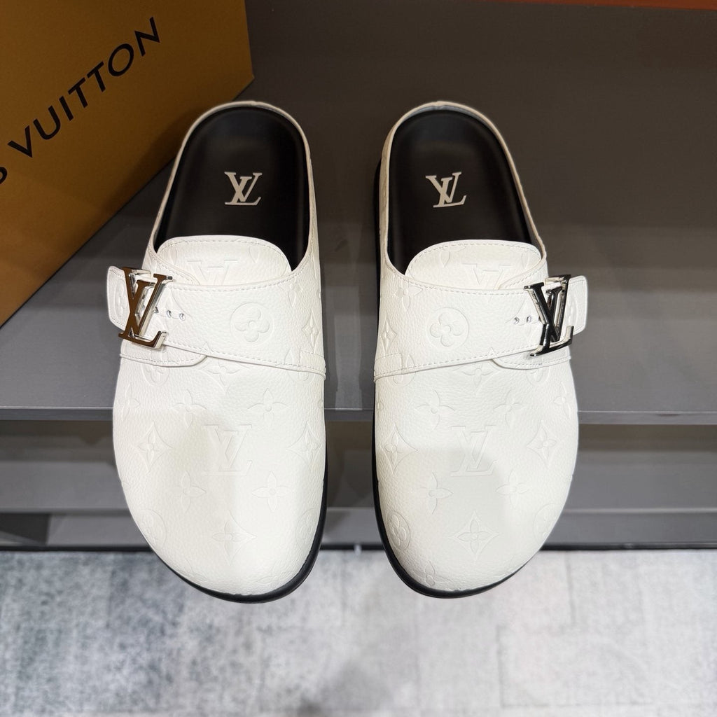 Louis Vuitton Monogram Buckle Slide Sandals — hero